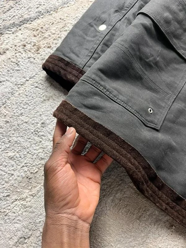 Vintage Replay Fireman Workwear Casaco pesado de lona de couro para todos os climas Tamanho – photo 5
